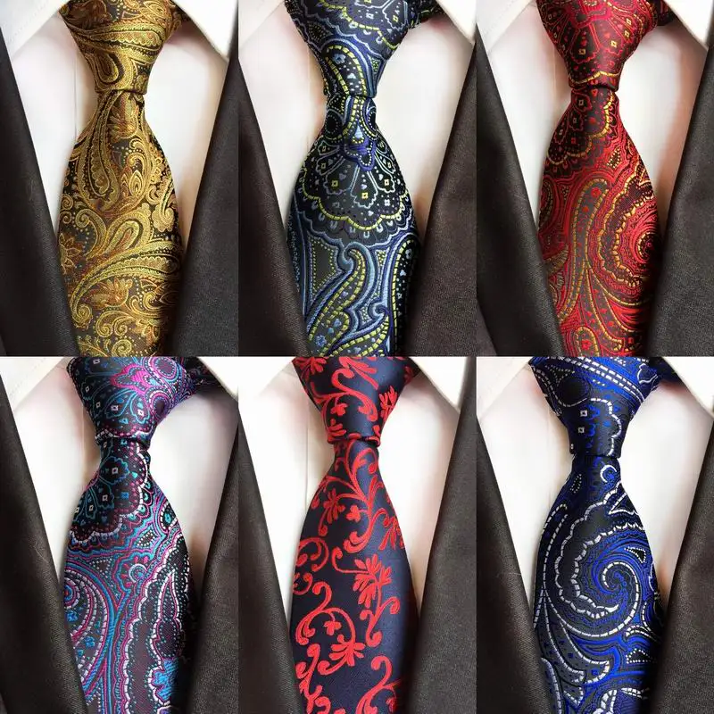 High Quality Paisley Brown Gold Mens Silk Tie 100% Jacquard Woven ...