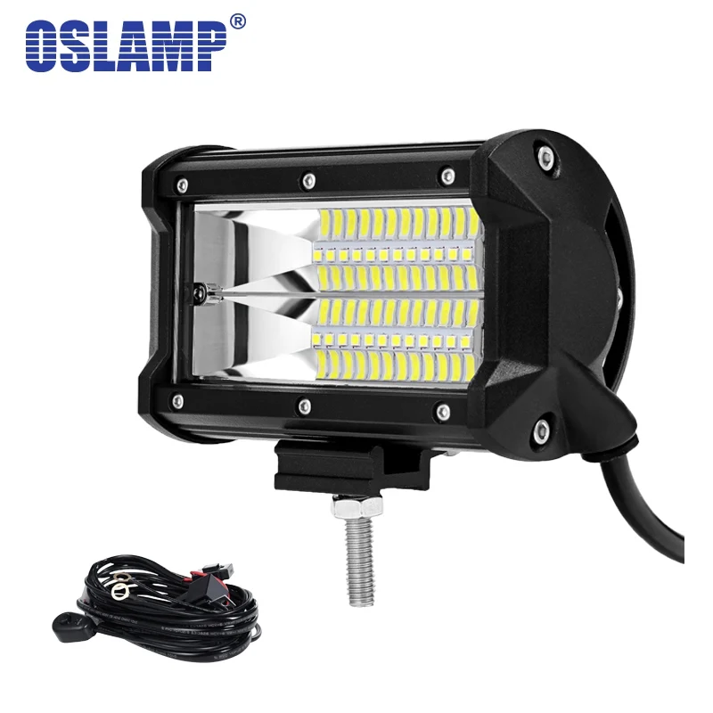 

Oslamp 4" 5" 72W LED Work Light Car Flood Beam LED Light Bar Led Bar for 4x4 Truck ATV Trailer Car Offroad Driving Light 12V 24V
