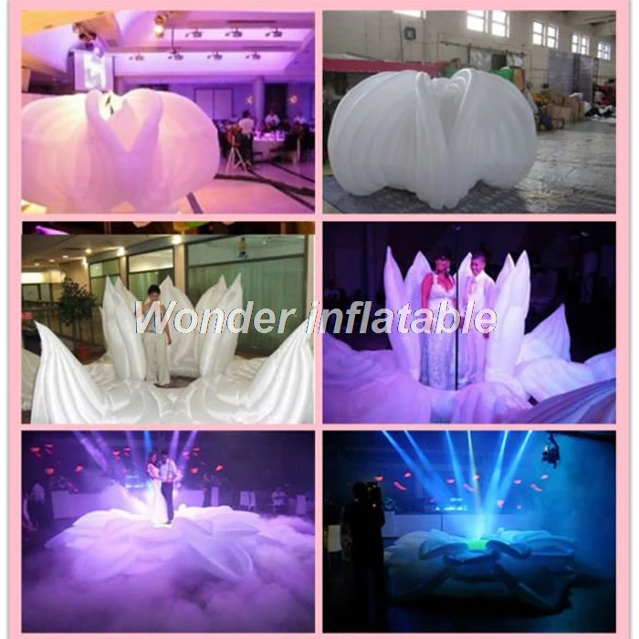 

Customized charming colorful led giant inflatable lotus flower wedding decorations with open N close function