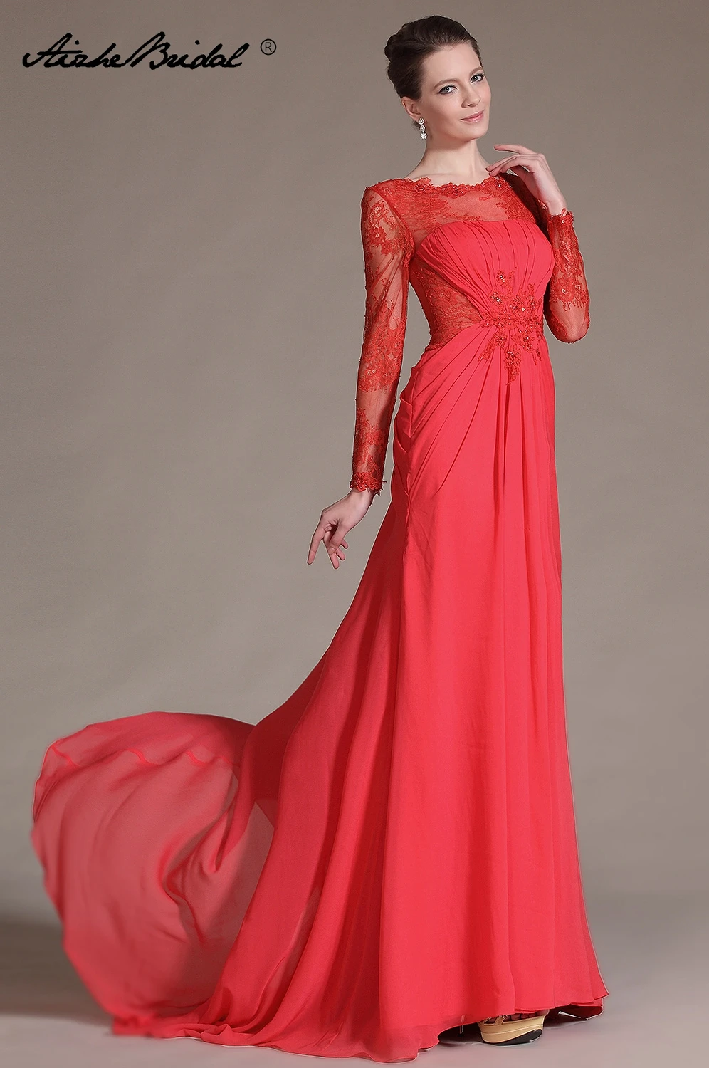 Элегантное платье с длинным рукавом для матери невесты Vestido De Madrinha Mutter Der Braut