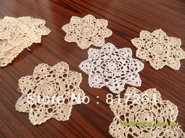 12 фото/лот вязаное крючком кружево, хлопок doilies star coaster для украшение на стол для дома коврик как Подстаканники Аксессуары для посуды