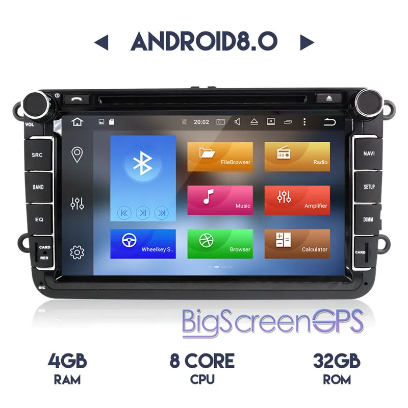 " 4 ГБ ОЗУ Android9 автомобильный dvd-плеер gps система наваивания для Volkswagen для VW golf passat Tiguan; Skoda радио магнитофон wifi