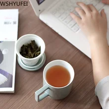 Индивидуальная керамическая чайная чашка с крышкой фильтр канцелярская марка чашка портативный чайный набор бытовой Питьевая утварь WSHYUFEI