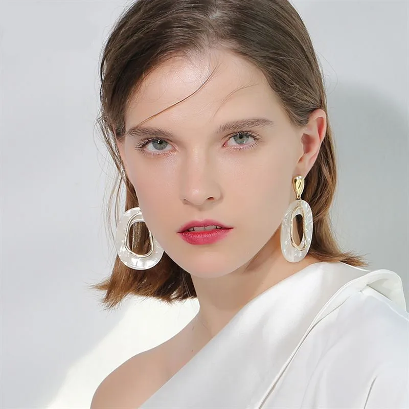 

Cool Fashion Acrylic Geometric Statement Dangle Earrings for Women Boho Irregular Earringd aretes de mujer modernos 2019 ET1229