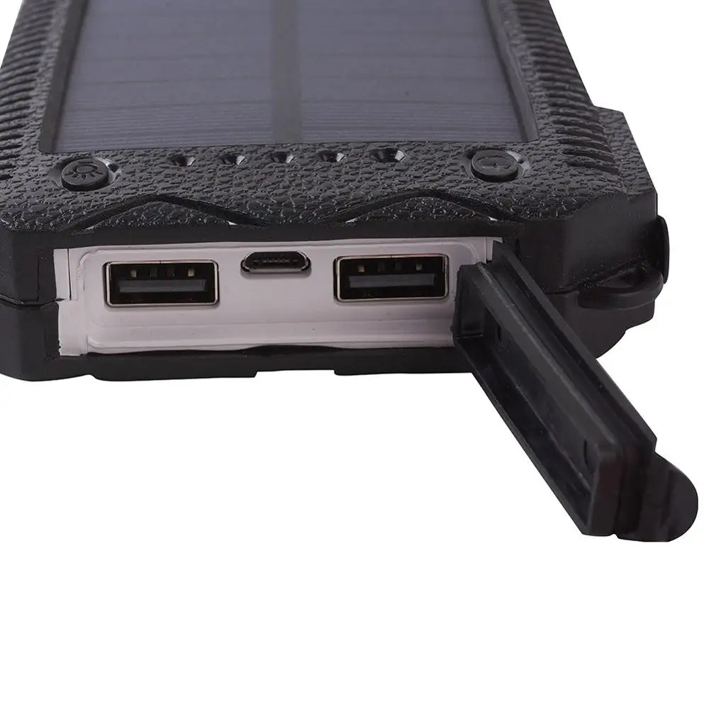 Портативный двойной USB Автомобильное пусковое устройство Солнечное зарядное устройство Внешний аккумулятор зарядное устройство для телефона power Bank зарядное устройство s - Цвет: Белый