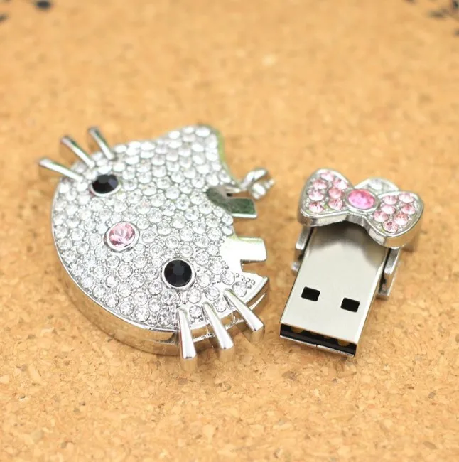 USB флеш-накопитель 128 ГБ флеш-накопитель металлический флеш-накопитель hello kitty Cat Стиль 8 ГБ 16 ГБ 32 ГБ 64 Гб 256 ГБ 512 Гб 2,0 Гб карта памяти