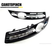 Супер яркий водонепроницаемый автомобильный светильник DRL светодиодный дневные ходовые огни с отверстием для противотуманной фары для Фольксваген Пассат B6 2007 2008 2009