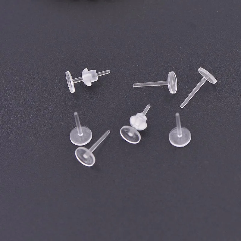 50 шт 12,8*3,2 мм прозрачные серьги-гвоздики для изготовления ювелирных изделий, женские серьги-затычки для ушей из смолы, Базовая установка, самодельные ювелирные изделия