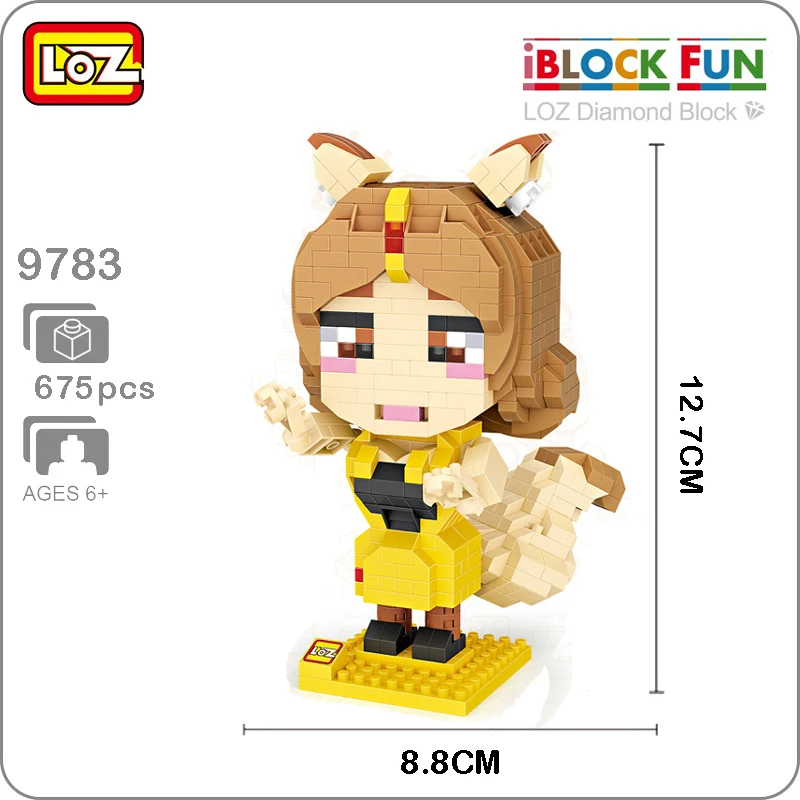 

LOZ 9783 Glory of Kings Daji Fox Monster 3D Model 675pcs DIY Micro Small Blocks Bricks Assembly Diamond Mini Building Toy no Box