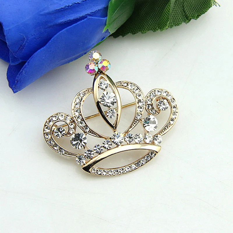 

Crown Brooches Wedding Gifts Pin Accessories For Women Girls Corsage Brooch 2017 Sliver Plated Fashion