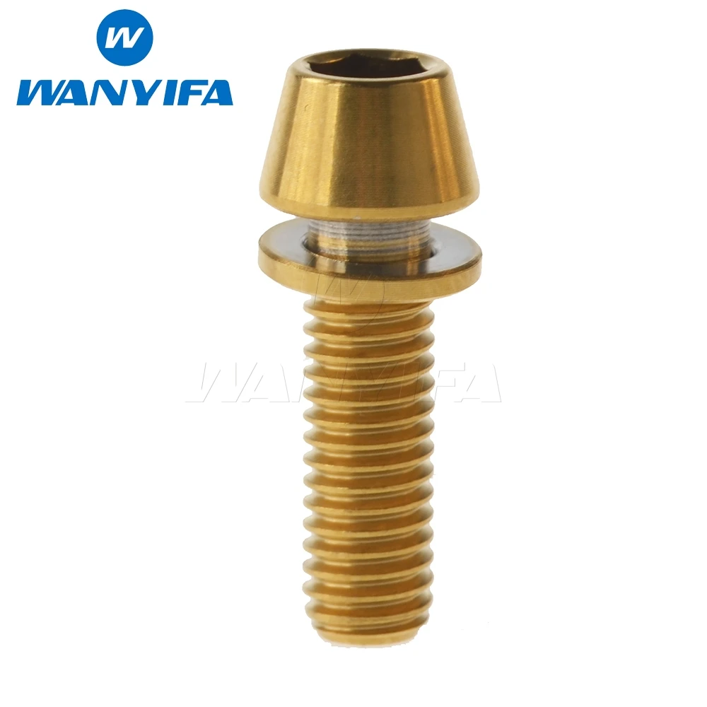 التيتانيوم تي m5x16mm M5x18mm M5x20mm لل دراجات الجذعية ألين عرافة رئيس الترباس مدبب مع غسالة 1 قطع دراجة أجزاء