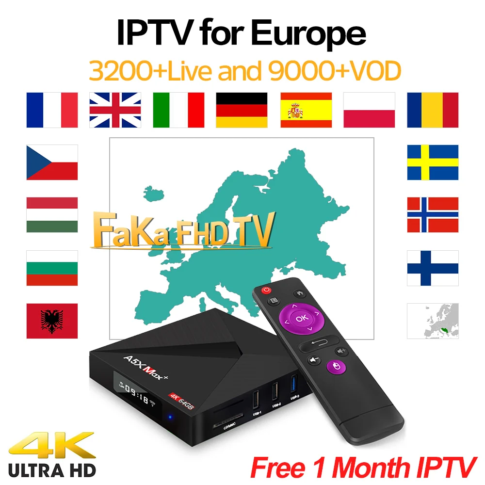 

IPTV France IPTV Spain Portugal Free 1 Month IPTV Code A5X MAX Android 9.0 TV Box BT4.1 Turkish Canada IP TV Europe Italia IP TV