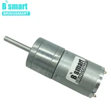 Bringsmart 25GA370 długość wału 25MM 12V DC motoreduktor długi wał typu d-shape silnik przedłużony reduktor wału 24 V DC metal gear