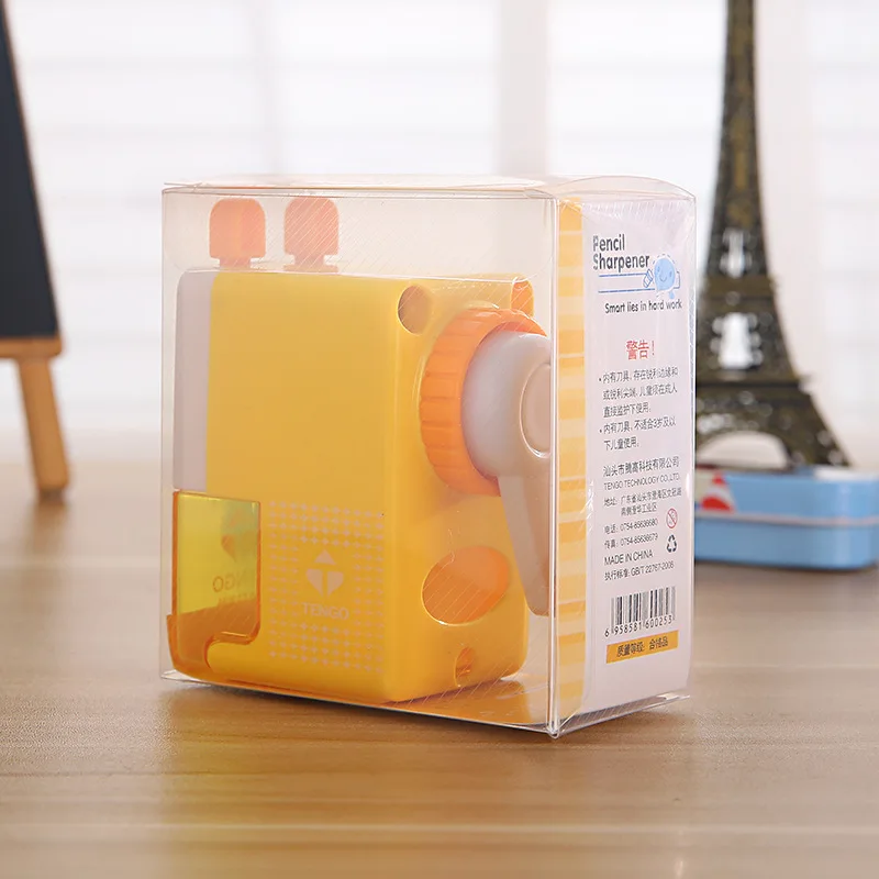 EZONE 1PC Mechanical Pencil Sharpener Cartoon Cute Square Mechanical Pencil Sharpener Material Escolar Papelaria Students Favors