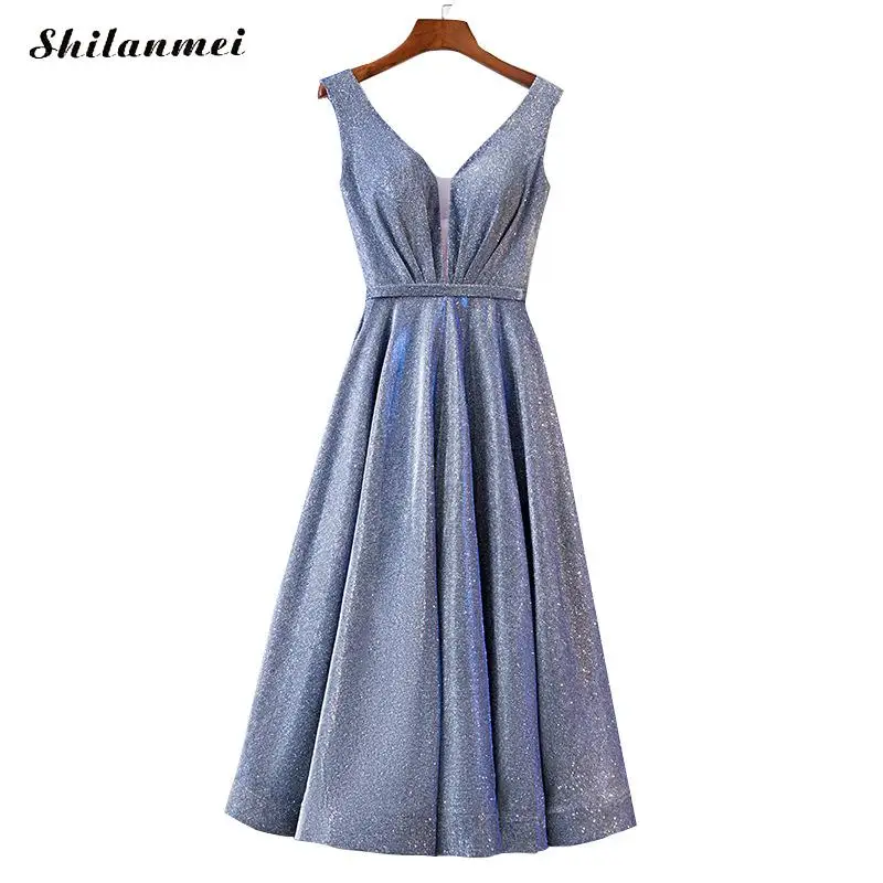 

Slim Long Evening Party Dress For Women Sequin Silver Gray Dresses Deep V Sexy Backless Ladies Formal Prom Gown Lace Up Sundress