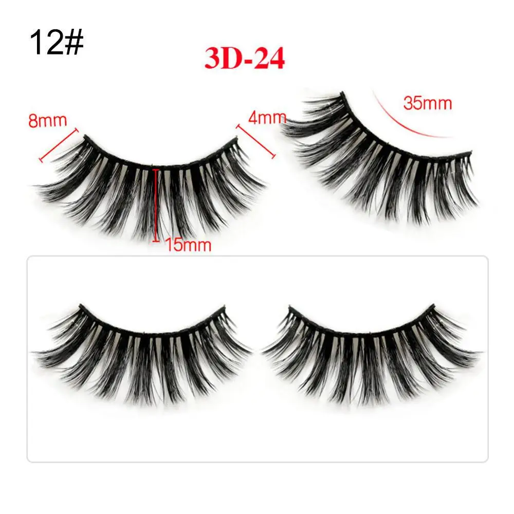 Style 12 3 пар/компл. 3D крест Толстые Накладные ресницы наращивание ресниц макияж супер натуральный длинный мнимый ресницы#288327 - Длина: Style 12