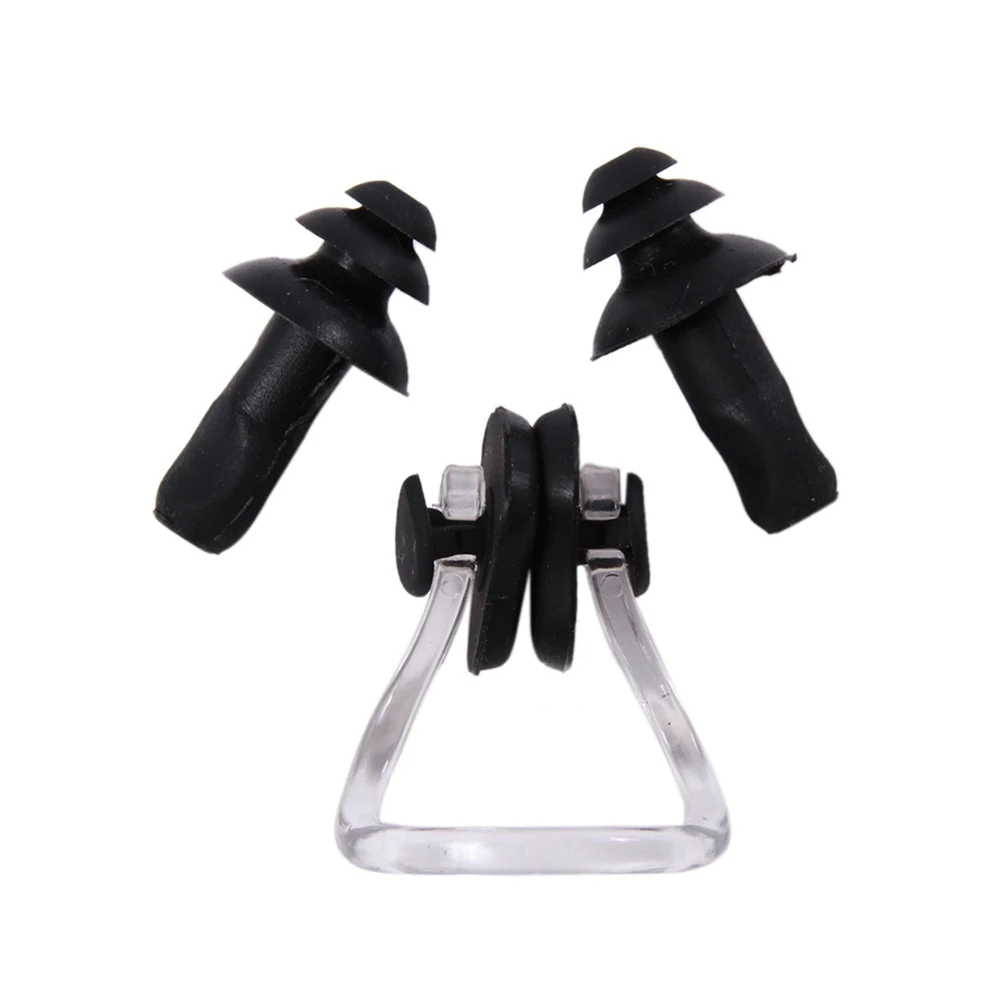 Soft Silicone Swimming Earplugs Nose Clips + 2 Ear Plugs Gear With A Case Box Set Pool Accessories Water Sports Protection