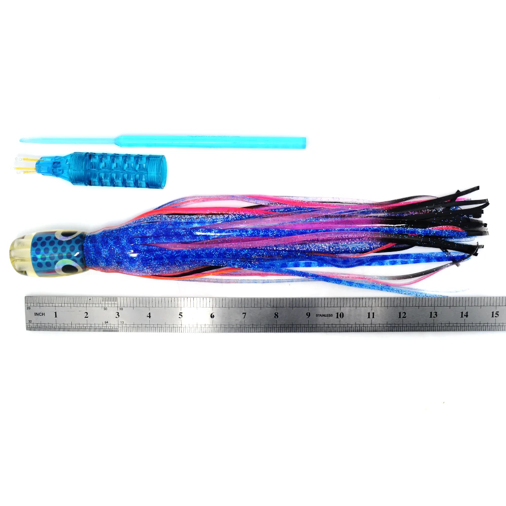 

15inch resin head PVC skirt octopus trolling lure for a big game tuna lure