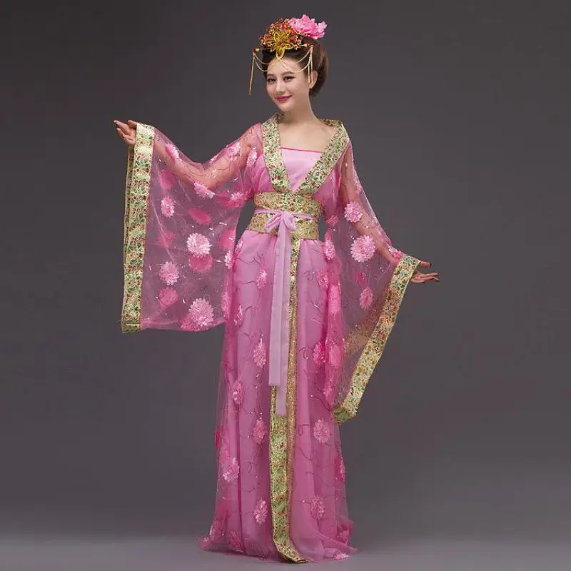 

Hot Sale Women Tang Clothes Ancient Floor-Length Queen Concubines Dress Floral Chinese Style Costume Lady Traditional Clothing