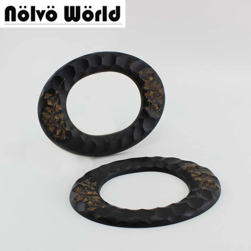 1 pair=2 pieces,15.5X12cm Black carving pattens wave plastic oval