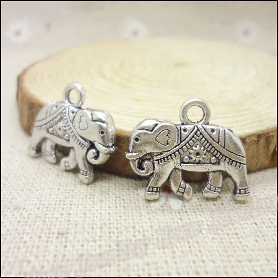 30pcs Vintage Charms Elephants Pendant Antique silver Fit Bracelets
