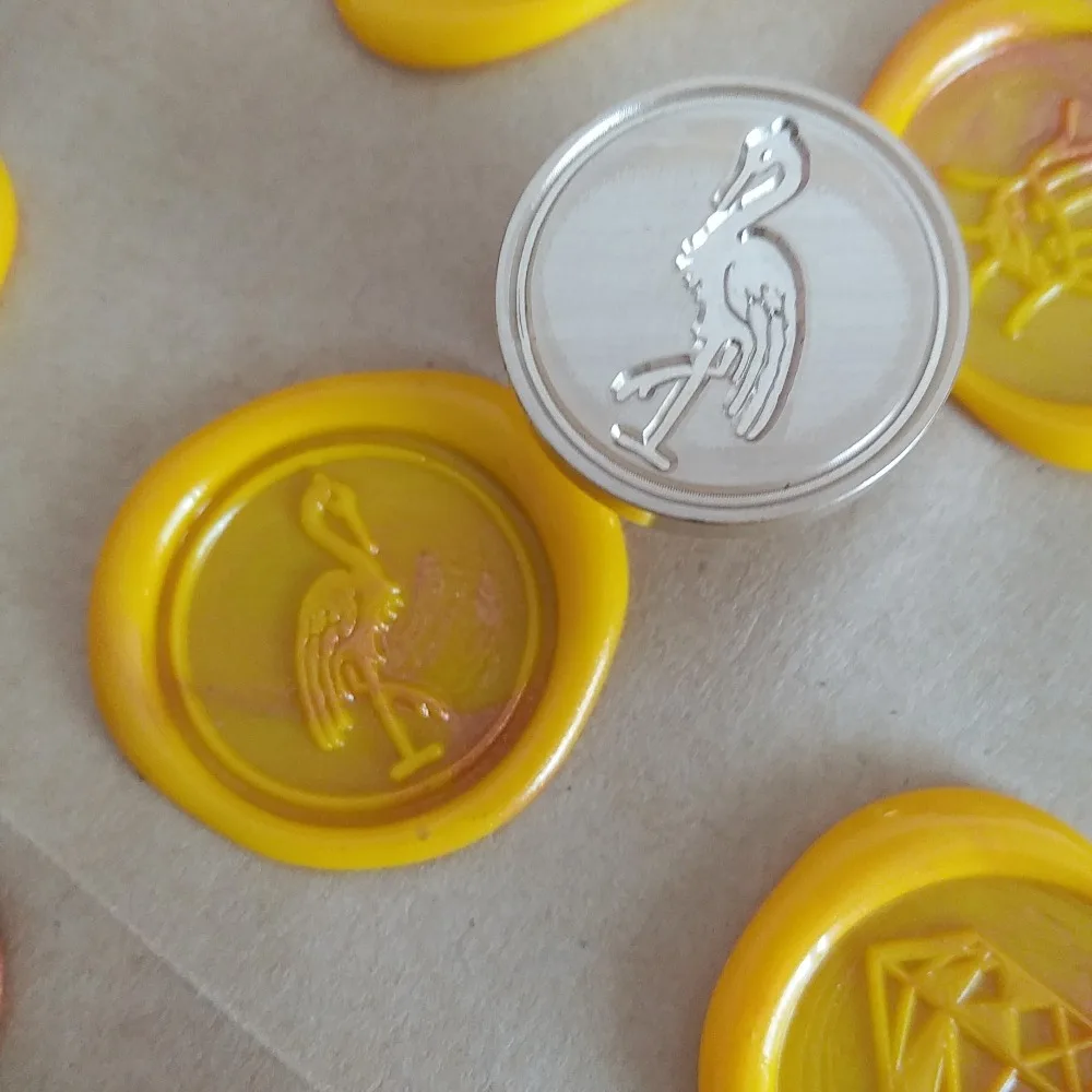 

Red-crowned crane bird wax seal stamp,Envelope seal DIY sealing wax stamp vintage custom design stamps box set wood metal handle