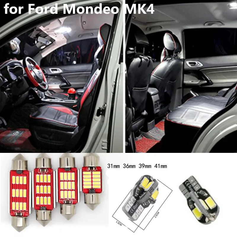 12 шт. автомобильные светодиодный лампы для Ford Mondeo MK4 Canbus интерьерные огни MK IV
