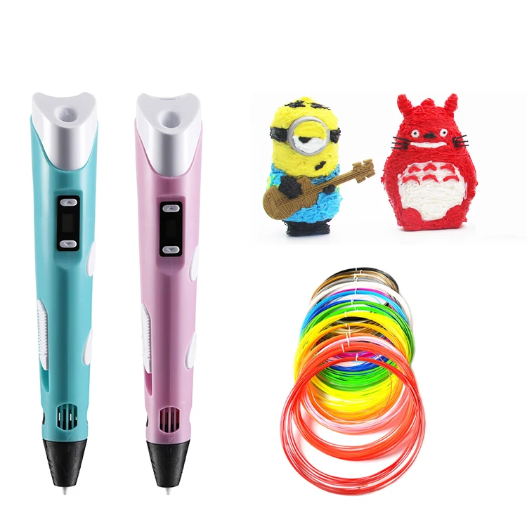 

KYY 3D pen support ABS and PLA filament diy drawing 3 D pen with led display printing pen with 5V 2A adapter