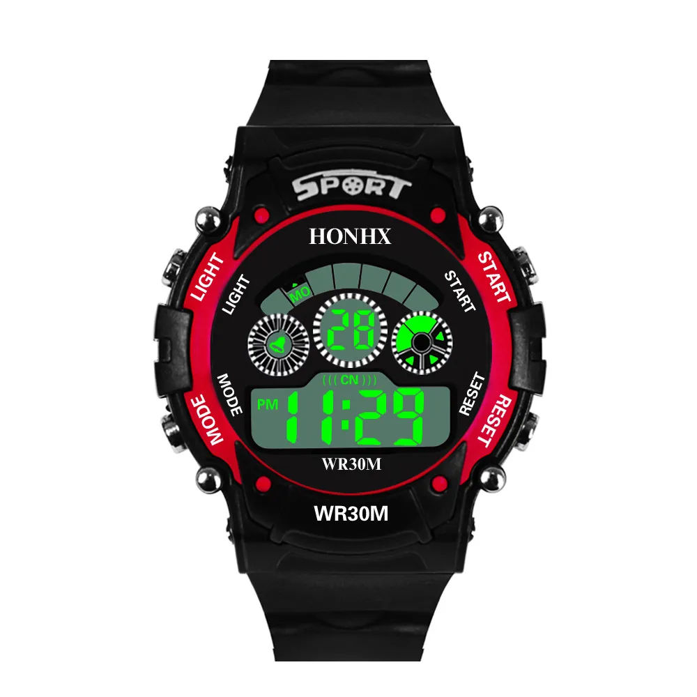 HONHX Детские Водонепроницаемые наручные часы браслет модные мужские цифровой светодиодный Аналоговый кварцевый будильник Дата спортивные наручные часы подарок# Zer - Цвет: D