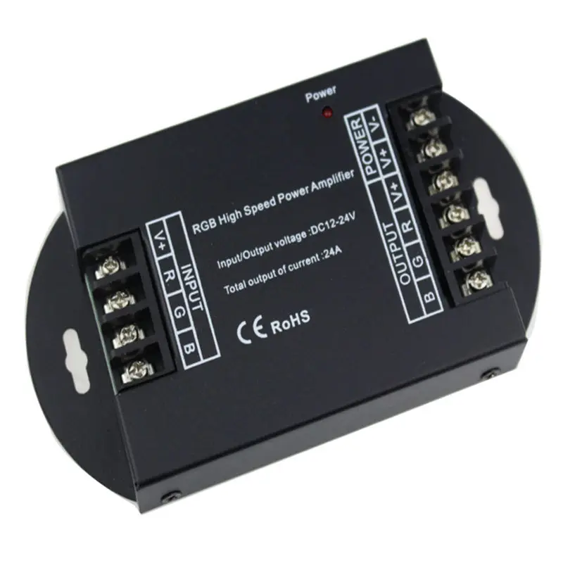 Светодиодный rgb-усилитель DC12-24v 24A 3 канала высокой скорость мощность Led усилители