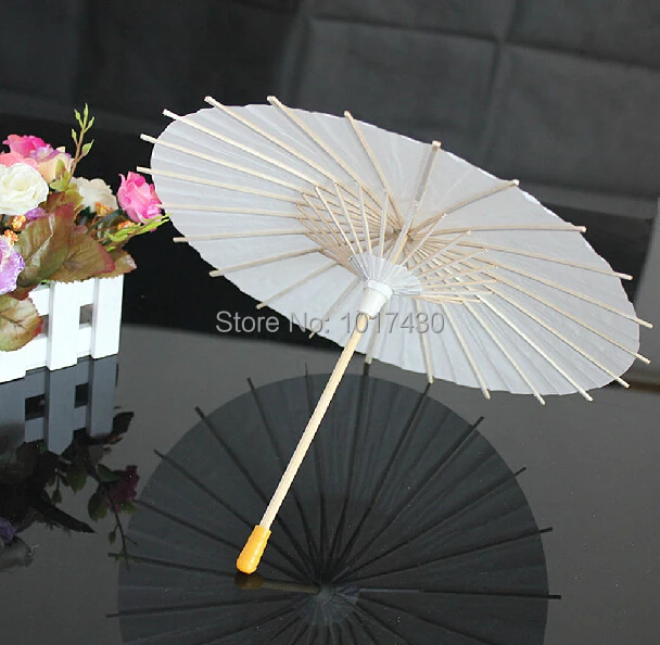Free Shipping 10pcs/lot White Mini Paper Umbrellas DIY Toy Parasol Umbrella for Childrenin