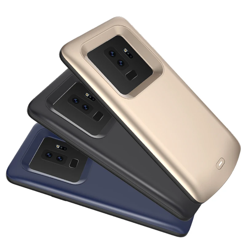 

5200mAh Rechargeable External Backup Battery Charger Case for Samsung galaxy S9Plus Powerbank Phone Cover With Kickstand Black