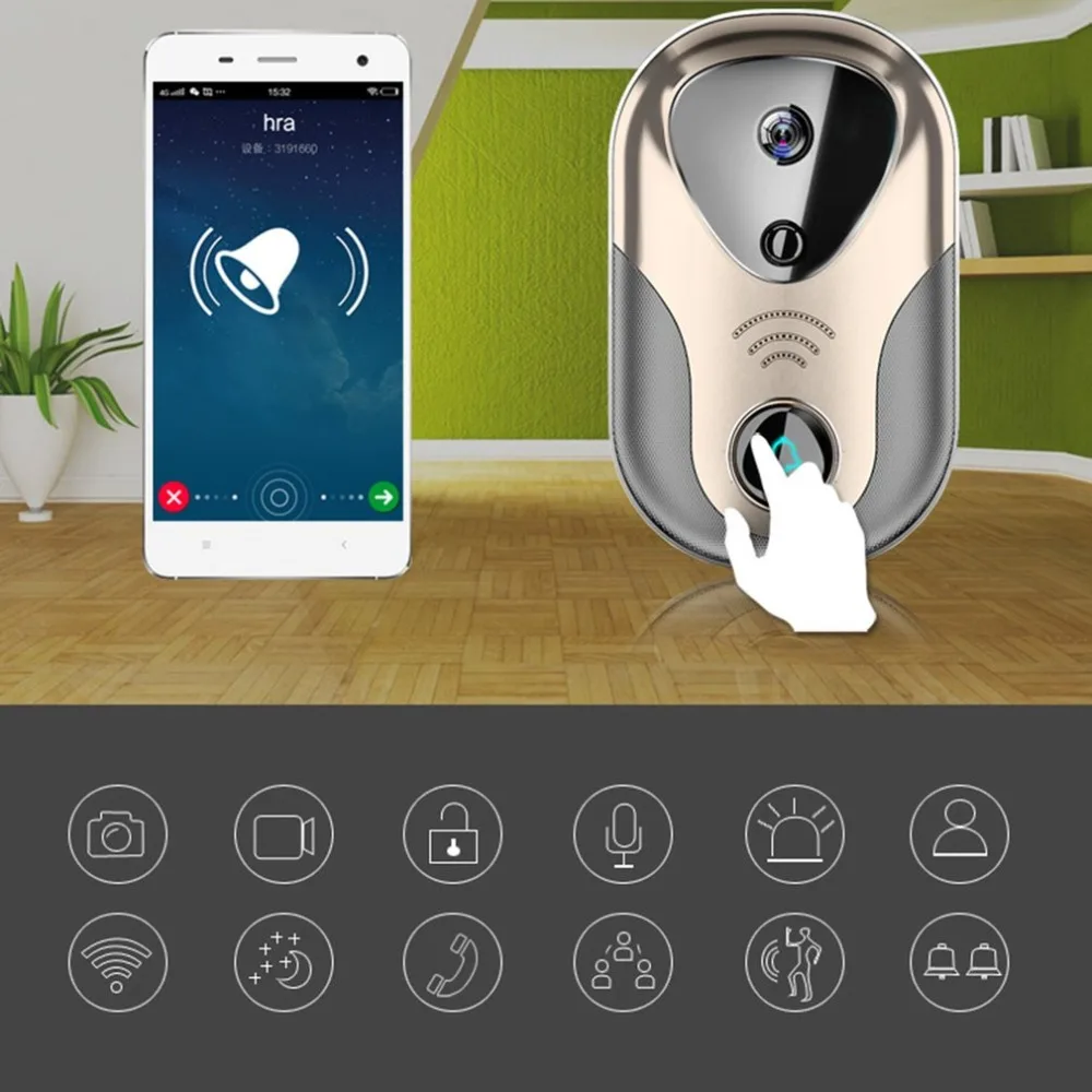 

LESHP Wireless Doorbell Intelligent WIFI 720P Visual Electronic Network Intercom Video Camera Smart Door Ring PIR Alarm Cameras