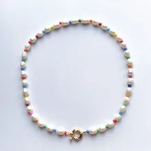 Жемчужное женское ожерелье в стиле барокко, богемное ювелирное изделие, 4А жемчужное колье для женщин, короткое ожерелье