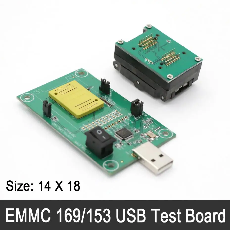 

FBGA169 FBGA153 eMMC Programmer test aging test socket emmc169 153 adapter reader size:14*18 mm Free shipping Development Board