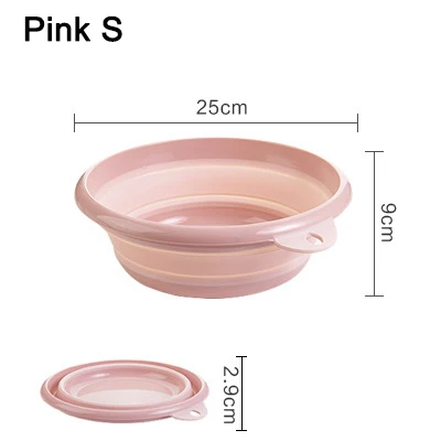 MSJO складное ведро для туризма, портативное ведро для умывальника, складное ведро для кухни, машины, ванной, для мытья одежды, для путешествий, кемпинга - Цвет: Pink S Bucket