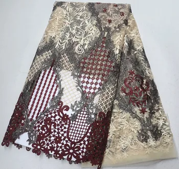 

5yards embroidered african cord lace fabric french lace fabric with beads african lace fabric 2019 nigerian lace fabrics PS-Q107