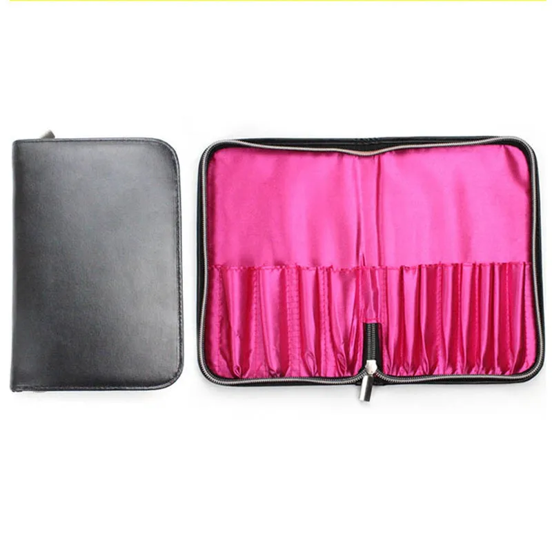 PU Makeup Brush Bag 12 hole Makeup Brush Holder Bag Professional PVC Apron Bag Protable Make Up Cosmetic Brush Bag Black pink PU Makeup Brush Bag 12 hole Makeup Brush Holder Bag Professional PVC Apron Bag Protable Make Up Cosmetic Brush Bag Black pink