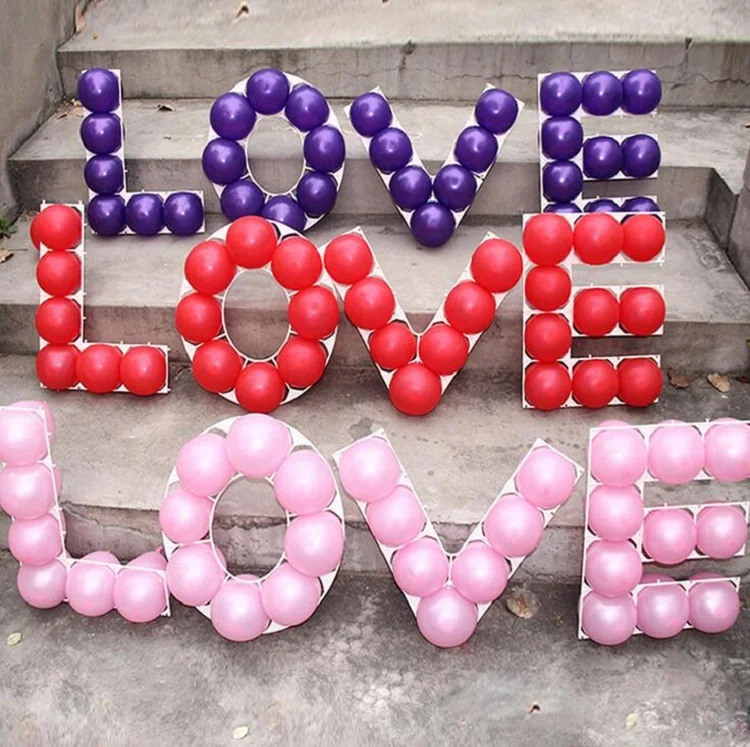

balloons Grid LOVE shaped mesh net latex 5inches for Gift Box Craft Birthday Wedding Party baby shower Decoration DIY