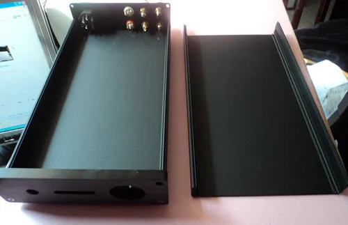 black A1010 all aluminum amplifier chassis Pre amplifier chassis AMP case Enclosure headphone amp case Box DIY 168 54 313mm 