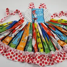 Детское платье; платье для девочек с принтом кота из мультфильма; платье без рукавов; детское платье