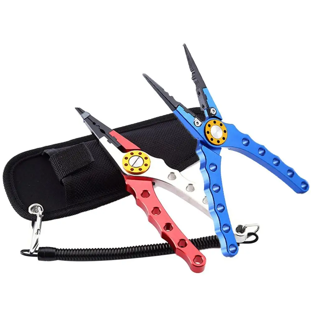 

Long Fishing Pliers Stainless Steel Hook Remover Braid Cutters Sheath Lanyard Fresh Water Saltwater