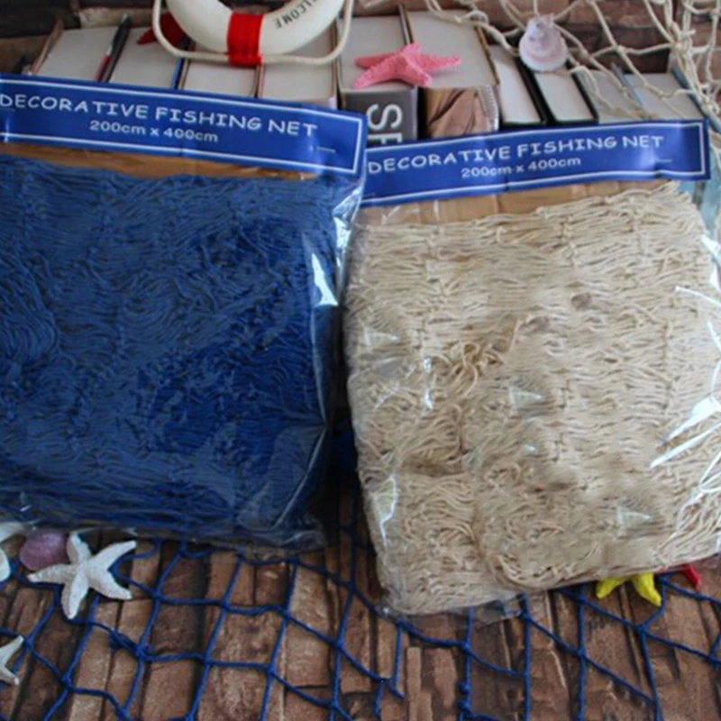 

2 Colors Home The Mediterranean Sea Style Wall Stickers Big Fishing Net Decoration Home Decoration Wall Hangings