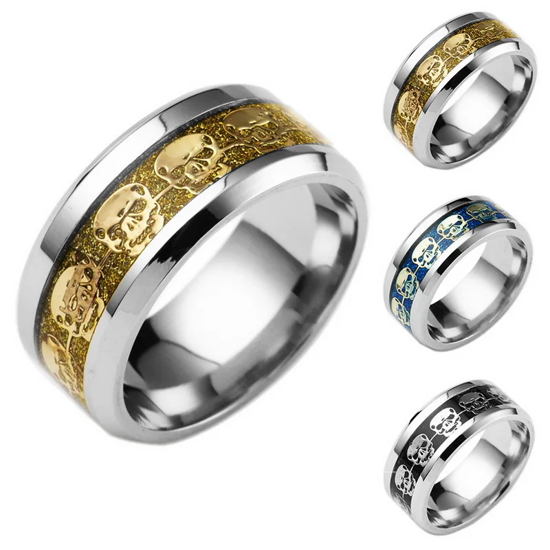 new arrivals western style skull three colors for choose stainless steel rings for men women - Western Style Wedding Rings new arrivals western style skull three colors for choose stainless steel rings for men women - Western Style Wedding Rings