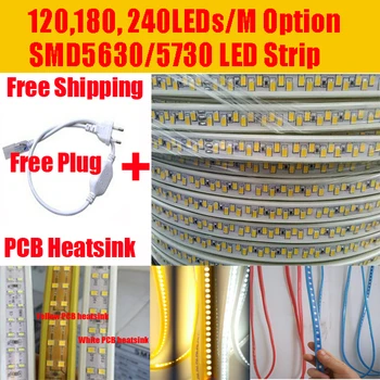 

240leds/m LED Strip 5630 Waterproof AC220V Flexible LED Light 120LED/m IP66 Waterproof 5630 LED Strip White 180leds/m+power plug