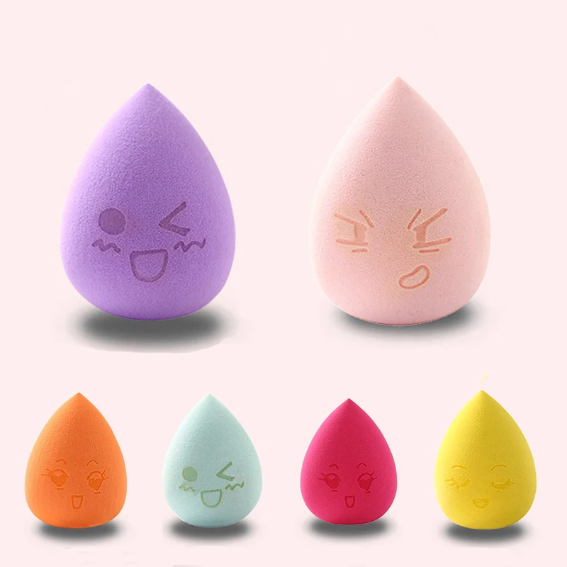 

4PCS/Set Soft Water Drop Shape Makeup Cosmetic Puff Foundation Cartoon Faces Sponge Powder Smooth Beauty Face Clean Makeup Tools