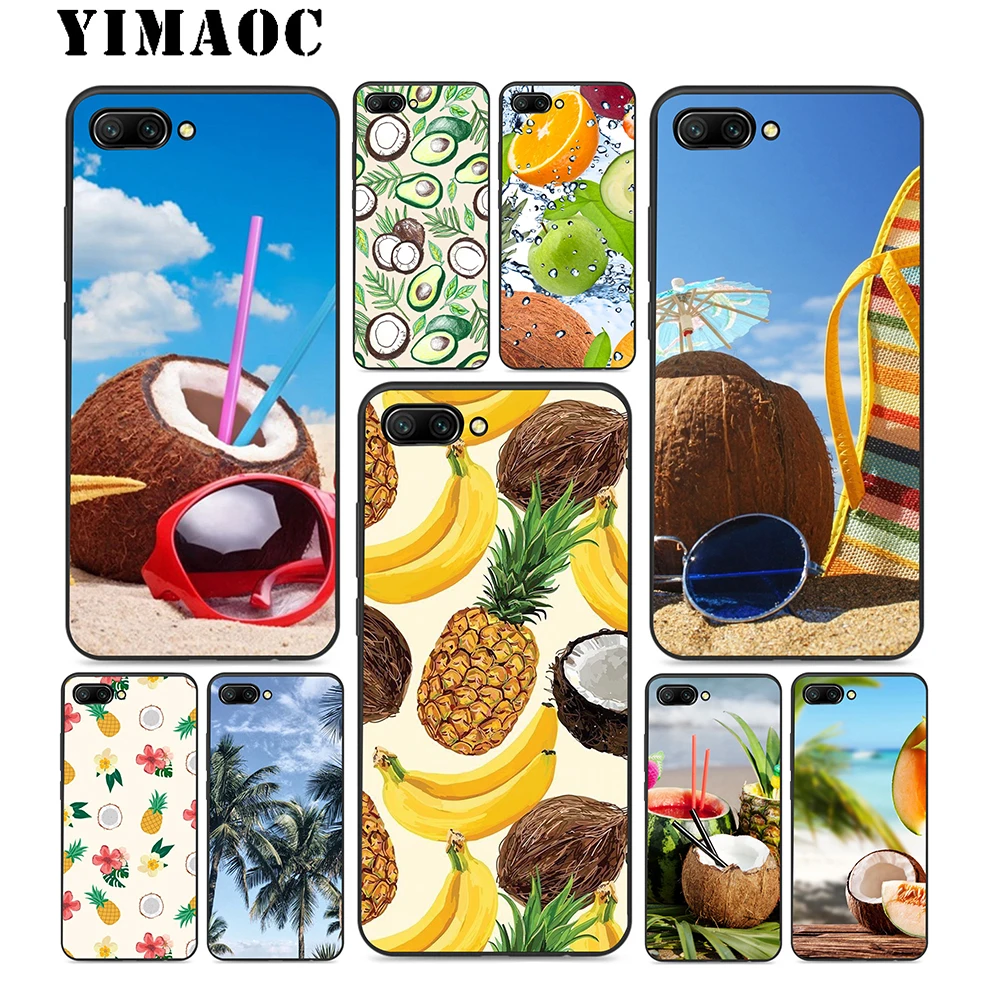 YIMAOC Fruit Coconut Beach Soft Silicone Case For Huawei Honor Mate 10 P20 P10 P9 P8 P Smart Y6 6A 7A 7X 7C Lite Pro 2017 2018 |