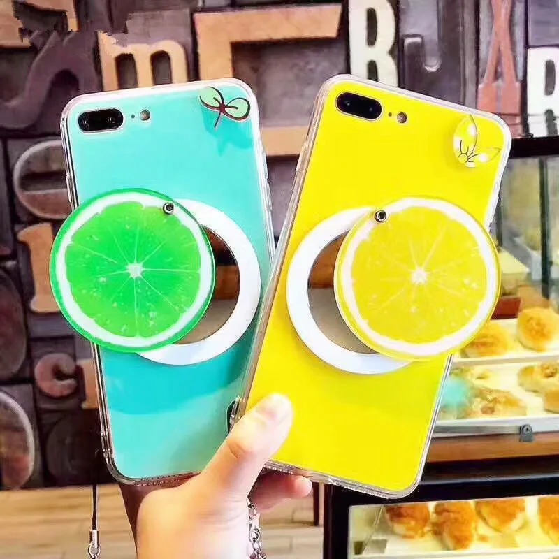 Yespure Lembut Seluler Penuh Sarung untuk iPhone 7 Plus Kasus Handphone Aksesori Kasus dengan Cermin Cermin 5.5 Inch Capa Perempuan