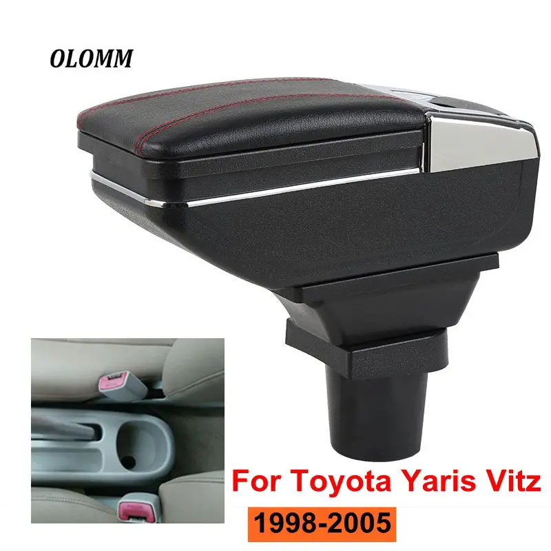 Подлокотник коробка для Toyota Yaris Vitz 1998-2005 центральный магазин содержимое коробка для хранения с подстаканником пепельница зарядка через usb аксессуары