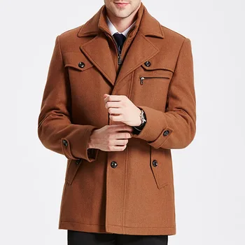 

New Winter Warm Jacket Men Casual Slim Thick Wool Coat Windbreaker Jacket Men Long Overcoat Peacoat Woolen Male Trench Coat 5XL